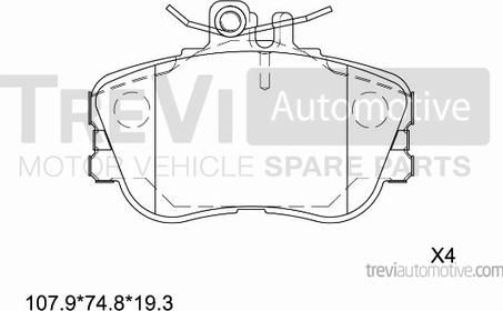 Trevi Automotive PF1592 - Komplet Pločica, disk-kočnica www.molydon.hr