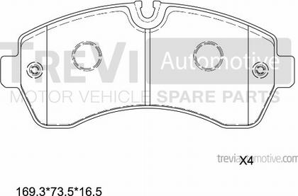 Trevi Automotive PF1643 - Komplet Pločica, disk-kočnica www.molydon.hr