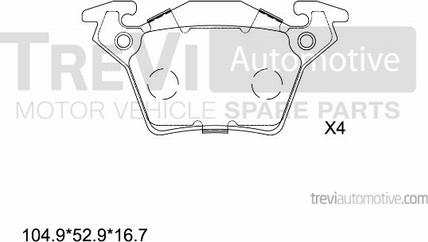 Trevi Automotive PF1620 - Komplet Pločica, disk-kočnica www.molydon.hr