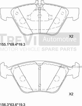 Trevi Automotive PF1011 - Komplet Pločica, disk-kočnica www.molydon.hr