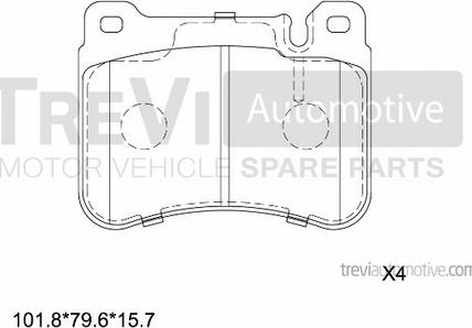 Trevi Automotive PF1308 - Komplet Pločica, disk-kočnica www.molydon.hr