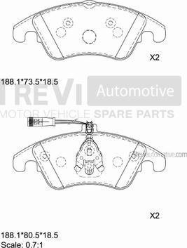 Trevi Automotive PF1338 - Komplet Pločica, disk-kočnica www.molydon.hr