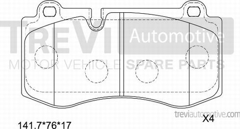 Trevi Automotive PF1374 - Komplet Pločica, disk-kočnica www.molydon.hr