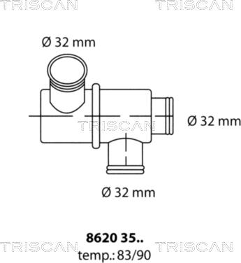 Triscan 8620 3583 - Termostat, rashladna tekućinu www.molydon.hr