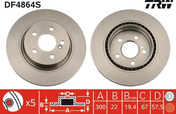 TRW DF4864S - Kočioni disk www.molydon.hr