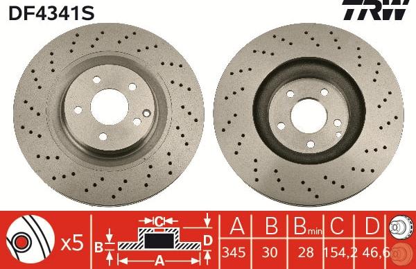 TRW DF4341S - Kočioni disk www.molydon.hr