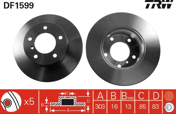 TRW DF1599 - Kočioni disk www.molydon.hr