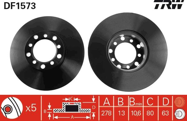 TRW DF1573 - Kočioni disk www.molydon.hr