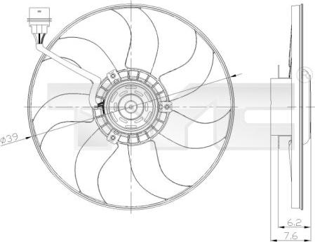TYC 837-0036 - Ventilator, hladjenje motora www.molydon.hr