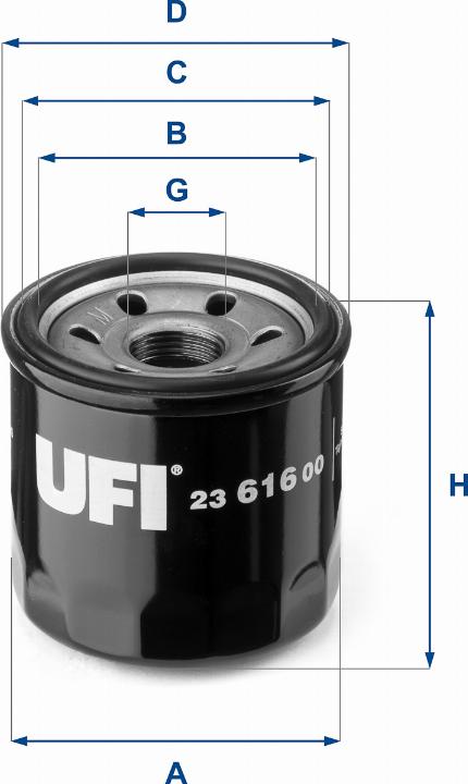 UFI 23.616.00 - Filter za ulje www.molydon.hr