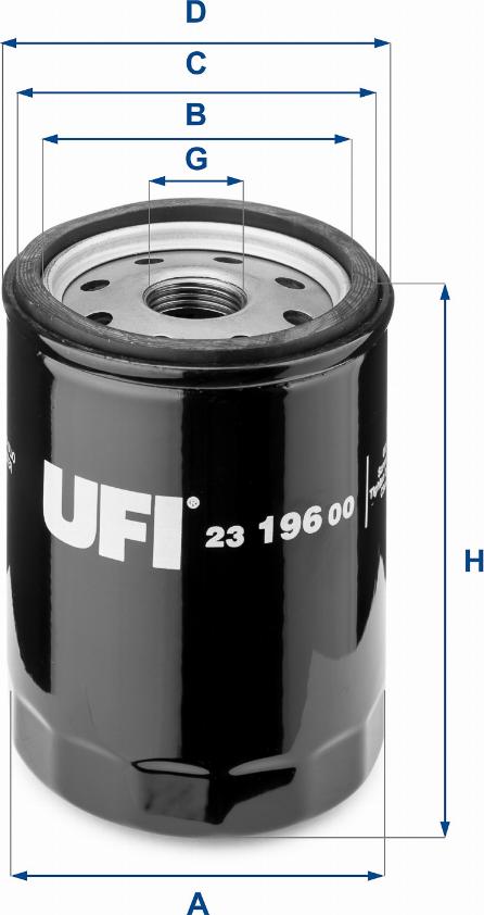 UFI 23.196.00 - Filter za ulje www.molydon.hr