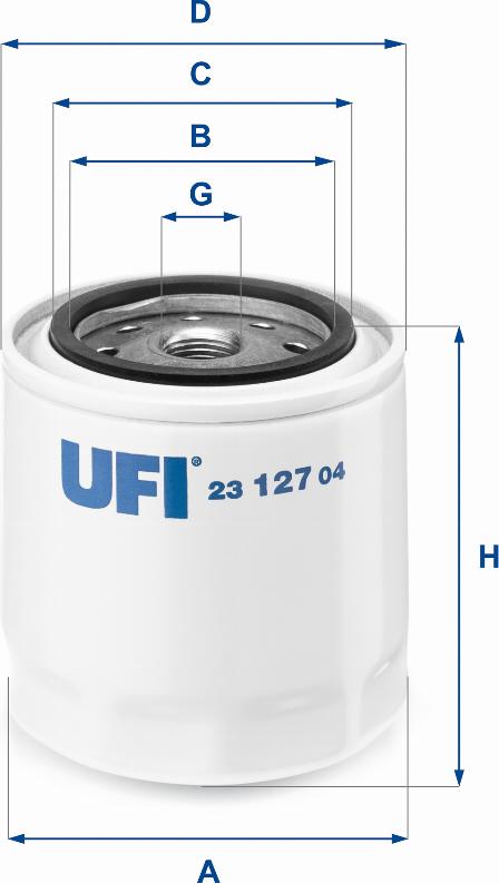 UFI 23.127.04 - Filter za ulje www.molydon.hr
