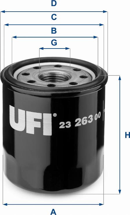 UFI 23.263.00 - Filter za ulje www.molydon.hr