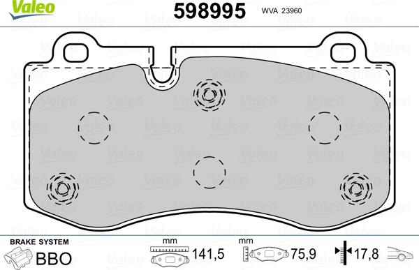 VALEO 598995 - Komplet Pločica, disk-kočnica www.molydon.hr
