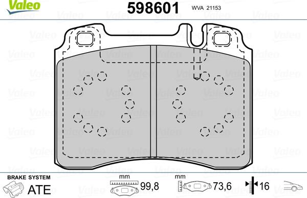 VALEO 598601 - Komplet Pločica, disk-kočnica www.molydon.hr