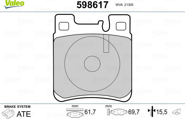 VALEO 598617 - Komplet Pločica, disk-kočnica www.molydon.hr