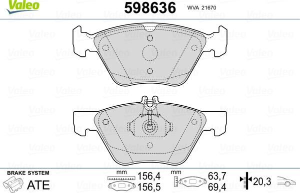 VALEO 598636 - Komplet Pločica, disk-kočnica www.molydon.hr