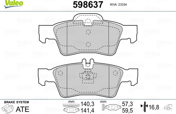 VALEO 598637 - Komplet Pločica, disk-kočnica www.molydon.hr