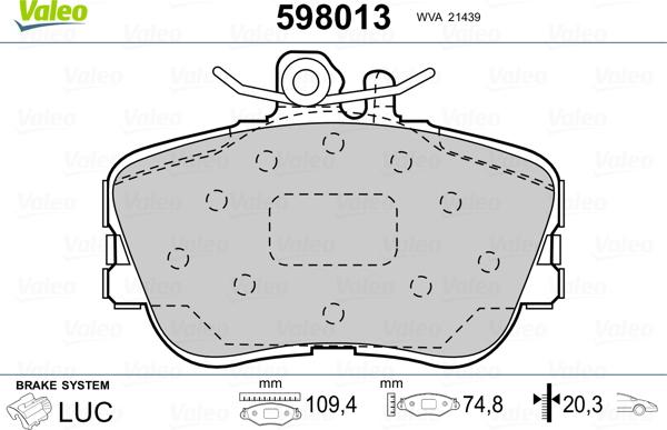 VALEO 598013 - Komplet Pločica, disk-kočnica www.molydon.hr
