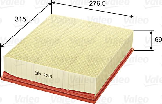 VALEO 585036 - Filter za zrak www.molydon.hr