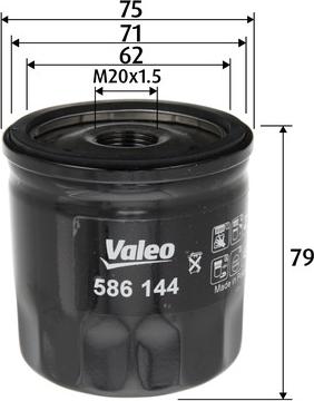 VALEO 586144 - Filter za ulje www.molydon.hr