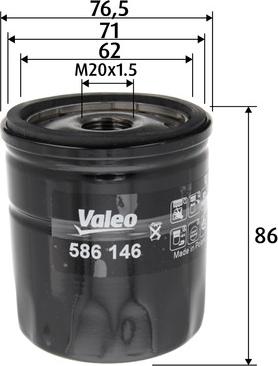 Valeo 586146 - Filter za ulje www.molydon.hr