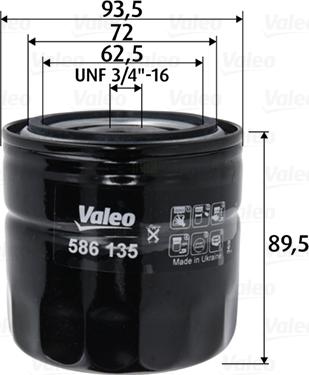 Valeo 586135 - Filter za ulje www.molydon.hr