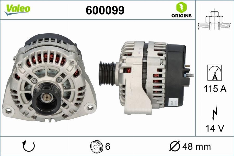 VALEO 600099 - Alternator www.molydon.hr