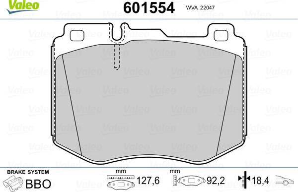 VALEO 601554 - Komplet Pločica, disk-kočnica www.molydon.hr