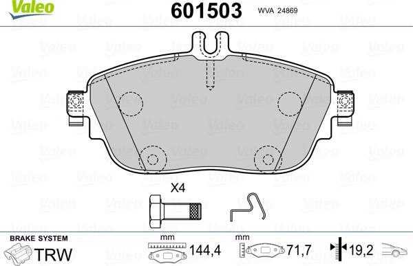 VALEO 601503 - Komplet Pločica, disk-kočnica www.molydon.hr