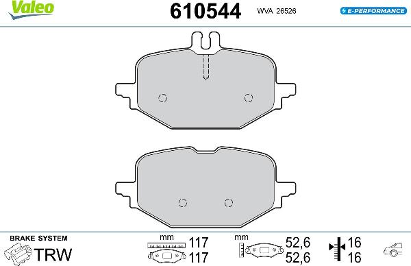 VALEO 610544 - Komplet Pločica, disk-kočnica www.molydon.hr