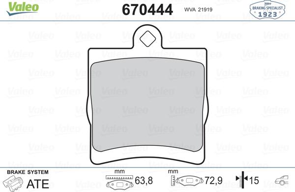 VALEO 670444 - Komplet Pločica, disk-kočnica www.molydon.hr