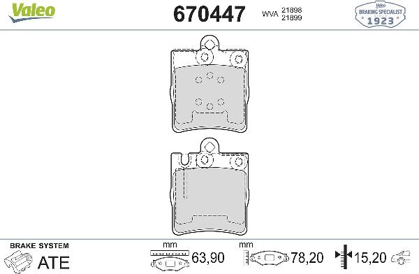 VALEO 670447 - Komplet Pločica, disk-kočnica www.molydon.hr