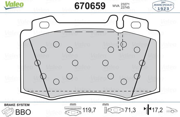 VALEO 670659 - Komplet Pločica, disk-kočnica www.molydon.hr