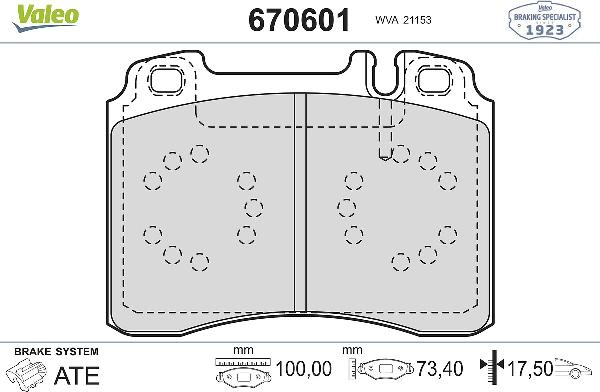 VALEO 670601 - Komplet Pločica, disk-kočnica www.molydon.hr