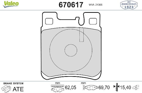 VALEO 670617 - Komplet Pločica, disk-kočnica www.molydon.hr