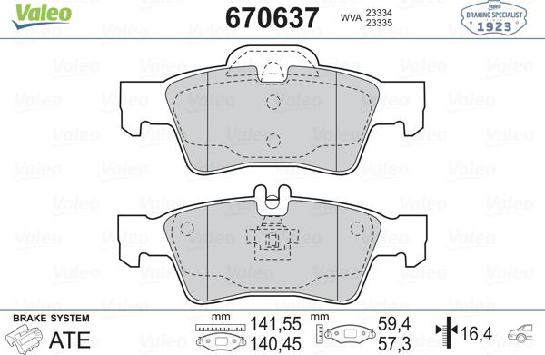VALEO 670637 - Komplet Pločica, disk-kočnica www.molydon.hr