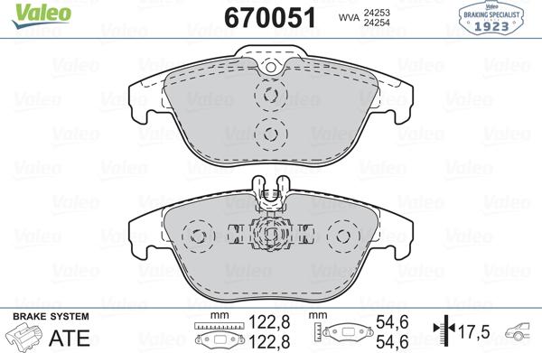 VALEO 670051 - Komplet Pločica, disk-kočnica www.molydon.hr