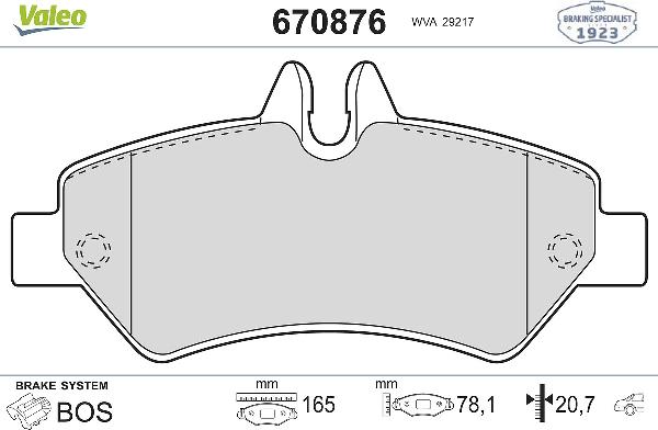 VALEO 670876 - Komplet Pločica, disk-kočnica www.molydon.hr