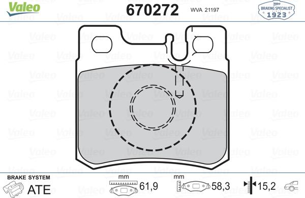 VALEO 670272 - Komplet Pločica, disk-kočnica www.molydon.hr