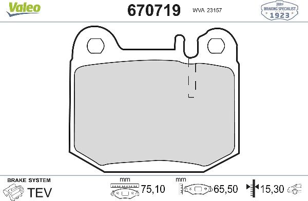VALEO 670719 - Komplet Pločica, disk-kočnica www.molydon.hr