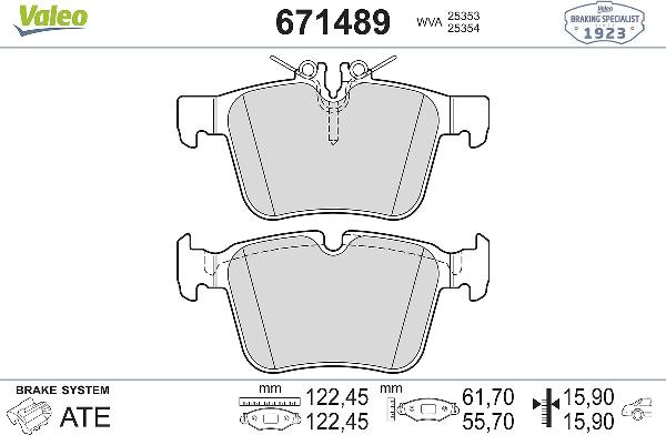 VALEO 671489 - Komplet Pločica, disk-kočnica www.molydon.hr