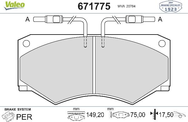 VALEO 671775 - Komplet Pločica, disk-kočnica www.molydon.hr