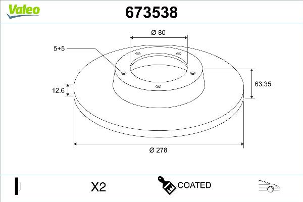 VALEO 673538 - Kočioni disk www.molydon.hr