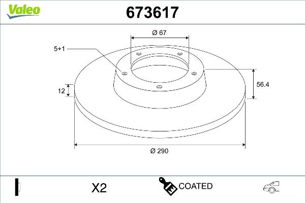 VALEO 673617 - Kočioni disk www.molydon.hr