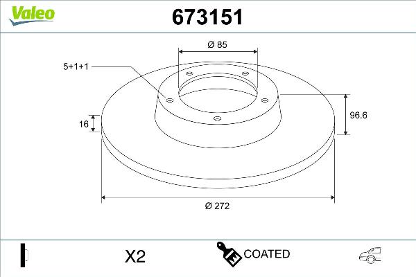 VALEO 673151 - Kočioni disk www.molydon.hr