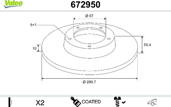 VALEO 672950 - Kočioni disk www.molydon.hr