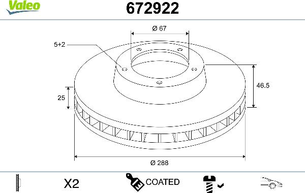 VALEO 672922 - Kočioni disk www.molydon.hr