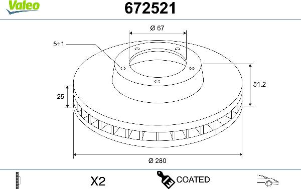 VALEO 672521 - Kočioni disk www.molydon.hr