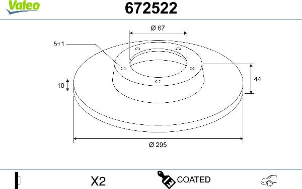 VALEO 672522 - Kočioni disk www.molydon.hr